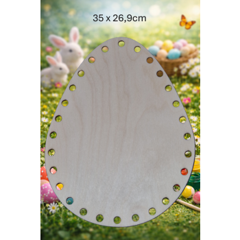 Jajko 35cm, do przeplatania 28 otworów, sklejka 3mm